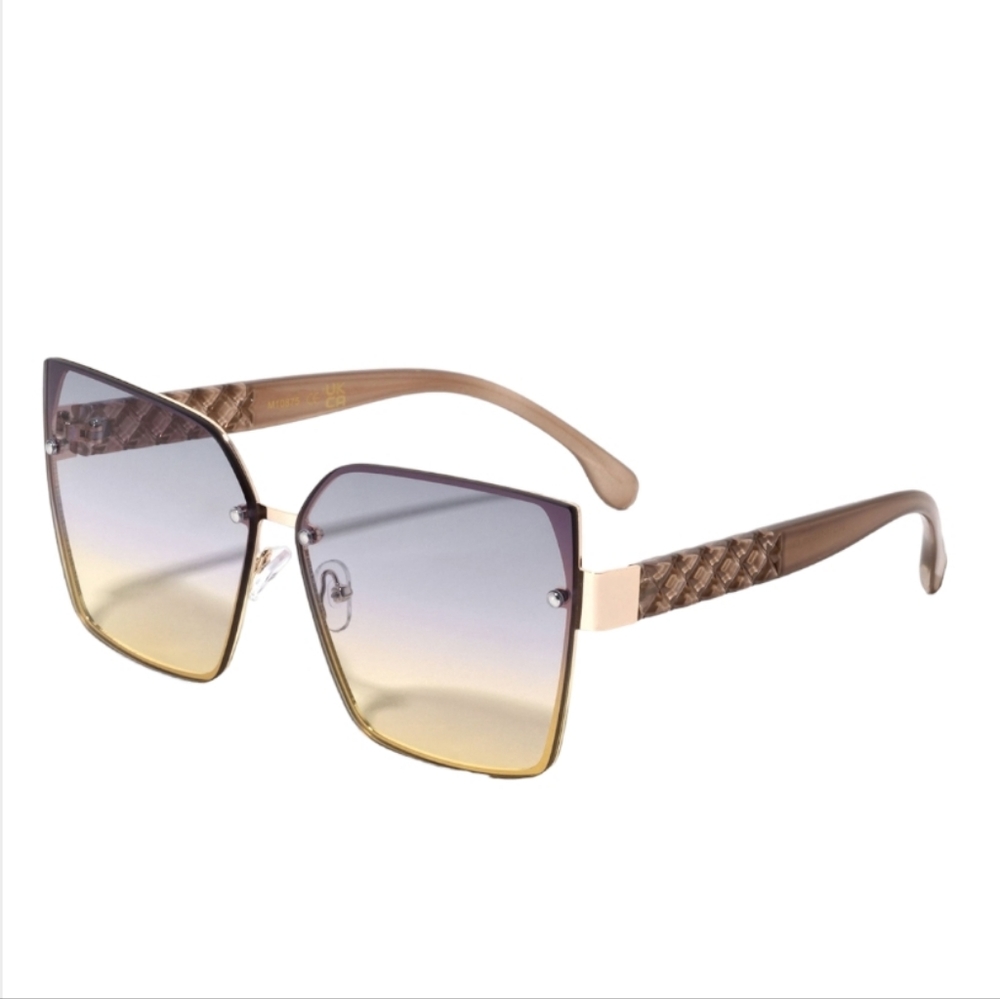 152.) Gold Beige Sunglasses